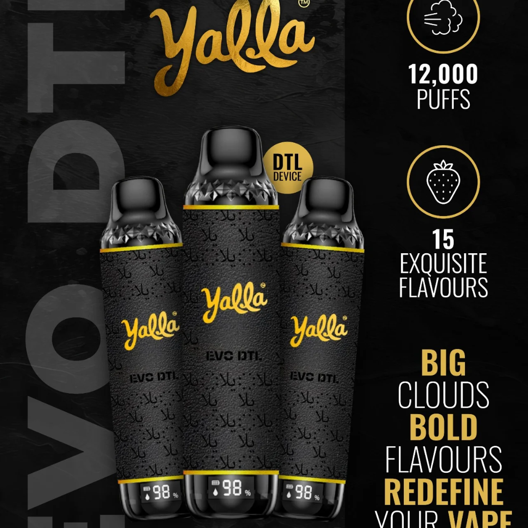 Yalla Evo DTL Disposable Vape – 12,000 Puffs (3mg)