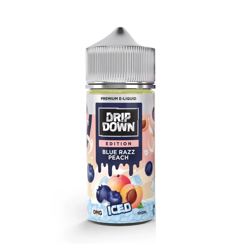 Drip Down Edition E Liquids – Blue Razz Peach Ice 100ml (0, 3, 6 mg)